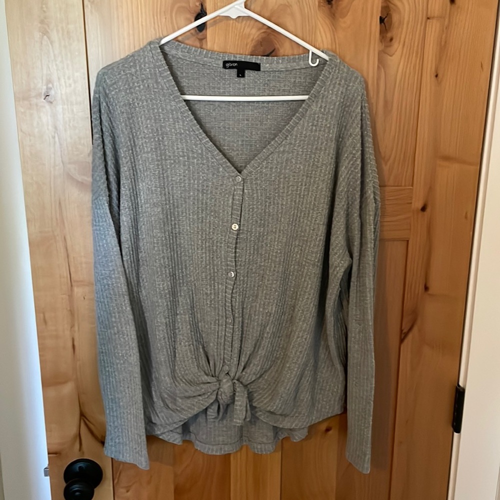 Grey Sweater w/ front tie